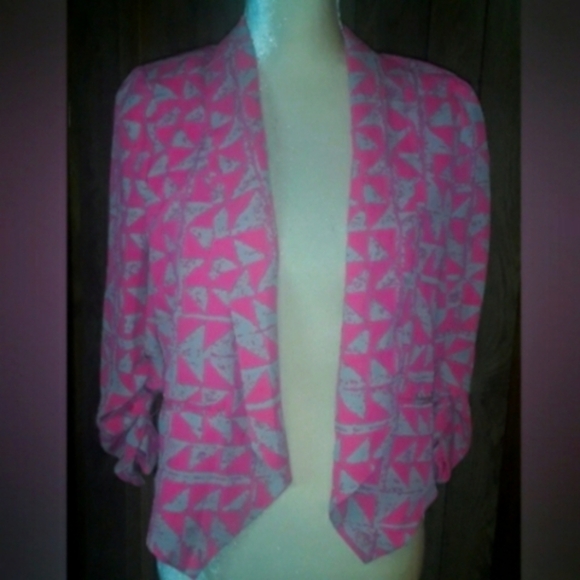 Tops - Women's Size Medium Pink Length Cardigan Scrunched Mid Long Sleeves